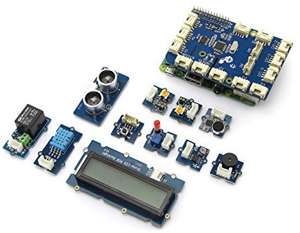 Seeedstudio GrovePi+ Starter Kit for Raspberry Pi (CE certified) / Include Grovepi+Guidebook, sound Sensor, light sensor, Temperature&Humidity, UItrasonic Ranger, Rotary Angle Sensor etc