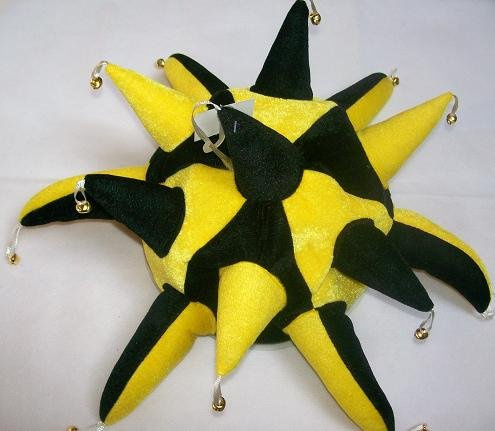 Yellow & Black Novelty Jester Hat With Bells