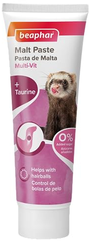 Beaphar - Multi-Vitamin Paste for Ferrets - Promotes Natural Passage of Hairballs - Prebiotic Aids Digestion - Tasty Treat with Added Vitamins & Minerals - For Ferrets of all Ages - 100g Tube