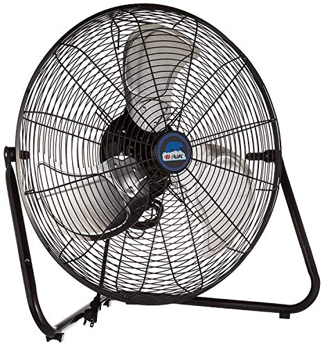 B-Air Firtana 20 High Velocity Electric Garage Floor Fan for Industrial and Home Use with 3-Speeds and Tilt Adjustable Fan Head, SAFF-20, Black