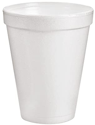 Dart 10J10 Foam Drink Cups, 10oz, White, 25 per Bag (Case of 40 Bags)