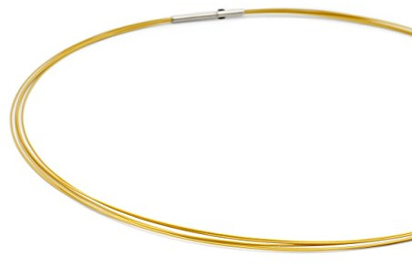 Heideman Halskette Damen Linea 5 aus Edelstahl gold farbend matt Kette für Frauen mit Doppeclip Verschluss Collier für Charms und Schmuck Anhänger Länge 50cm