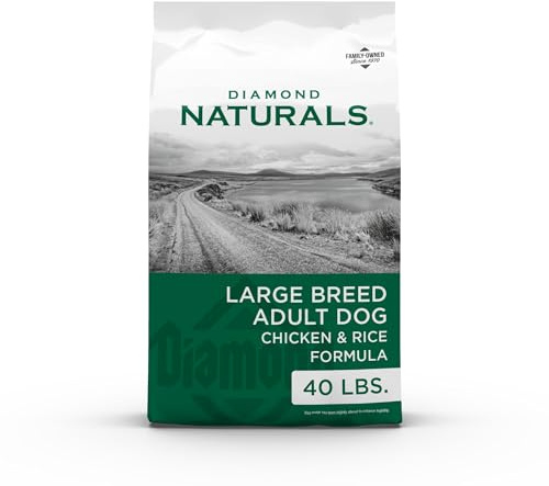 Diamond Naturals Large Breed Adult Dry Dog Food Chicken and Rice Formula with Protein from Real Chicken, Probiotics and Essential Nutrients to Support Balanced and Overall Health in Adult Dogs 40lb