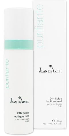 JEAN D'ARCEL PURIFIANTE 24h fluide lactique mate – 24h Fluid für die fettige & großporige Haut – Mit Rotklee- & Zimtrinden-Extrakt – pore minimizer fluid – 50 ml