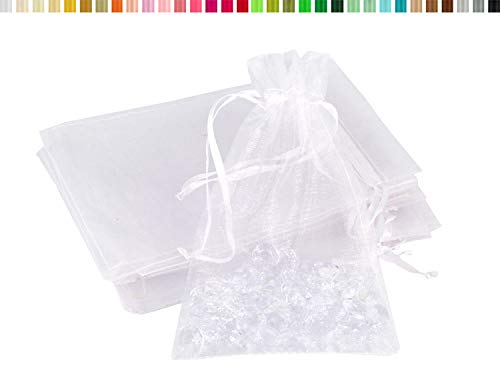 Creativery 10 Stück Organzasäckchen 7x9 cm Weiß