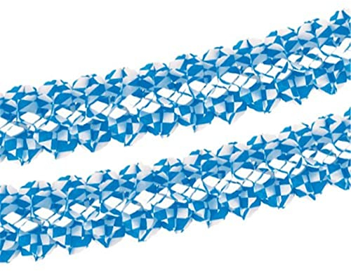 Girlande, Papier Ø 16 cm · 4 m Bayrisch Blau schwer entflammbar