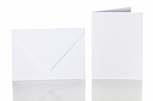 Paper24 Biglietti con busta, formato DIN B6, 125 x 176 mm, spessore 120 g/m², biglietto pieghevole 120 x 170 mm, 240 g/m² (25 pezzi in bianco), per biglietti di auguri, matrimoni, compleanni