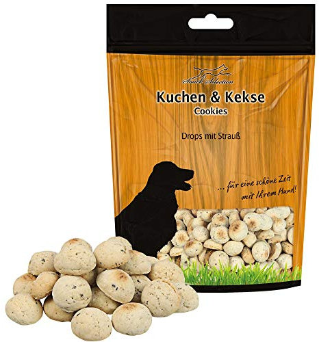 Schecker Hundekekse - 2 kg Drops mit Strauß - ideal für Spaziergänge und Training