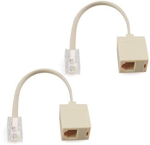URBEST 2 Pcs RJ45 8P4C Plug to RJ11 6P4C Female M/F Telephone Ethernet Adapter