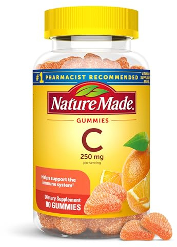 Nature Made Vitamin C 250 mg Per Serving, Dietary Supplement for Immune Support, Vitamin C Gummies for Adults, 80 Gummies, 40 Day Supply