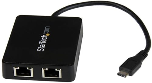 StarTech.com USB-C to Dual Gigabit Ethernet Adapter with USB 3.0 (Type-A) Port - USB Type-C Gigabit Network Adapter (US1GC301AU2R)