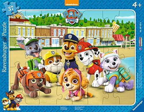 Ravensburger Kinderpuzzle - 06155 Familienfoto - Rahmenpuzzle für Kinder ab 4 Jahren, Paw Patrol Puzzle mit 37 Teilen