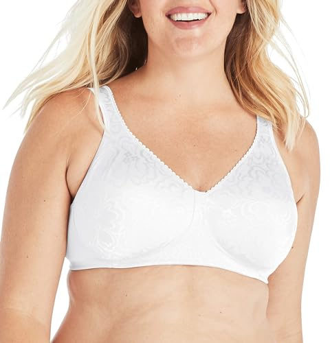 Playtex Womens 18-Hour Ultimate Lift Wireless Full-Coverage Bra, Single or 2-Pack, White, 46D