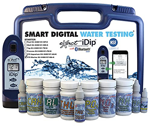 Industrial Test Systems ITS Exact iDip 570 Marine Aquarium, Coral, & Aquaculture Water Starter Test Kit | Bluetooth | Waterproof | 7-Parameters | (486107-MA-K)