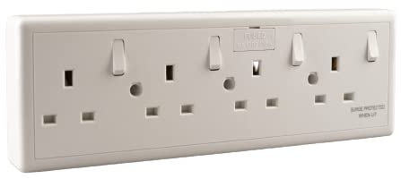 WK Electrical - 4 Gang Socket Converter Socket 1G/2G to 4-Gang 13A