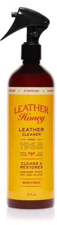 Leather Honey Leather Cleaner Spray: UV Protectant, Non-Toxic & Made in the USA Since 1968. Cleans & Protects Leather, Faux & Vinyl - Couches, Car Seats, Purses, Shoes, Bags & Tack. Safe for Any Color