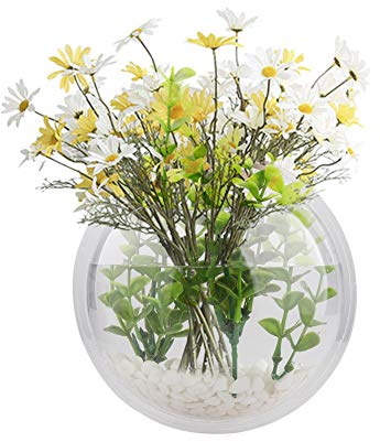Aquarium à Suspendre au Mur, Bol à Poisson Rond en Acrylique Transparent, Vase Rond pour Plante de Poisson, Pot de Maison, Bol à Poisson, Aquarium à Bulles de Poisson Décoratif pour(Transparent)