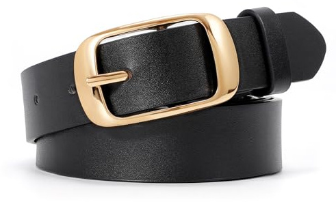 WERFORU Plus Size Belt for Women Leather Belt with Metal Buckle Ladies Casual Belt for Jeans Pants