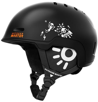 OutdoorMaster Kinder Skihelm, Snowboardhelm für Jungen & Mädchen, Robuste PC-Schale & EPS-Schaum, 12 Belüftungsöffnungen, Verstellbarer Schneesporthelm, Zertifizierter Schneesport- und Snowboardhelm