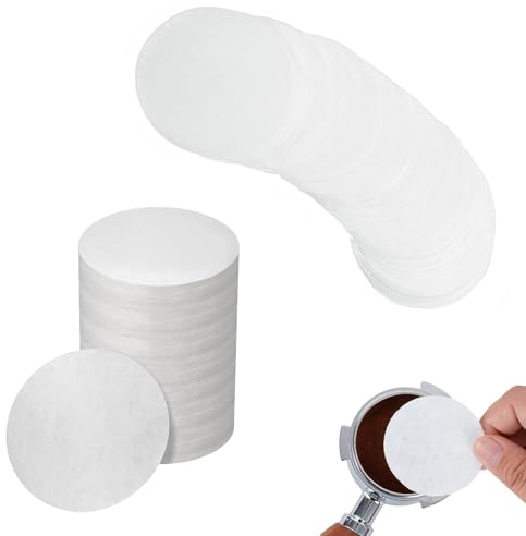 GUOYOU 500 PCS Filtro de Cafe 58mm Filtro Cafe de Pape Redondos Natural Sin Blanquear Filtros Cafe Desechable Espresso Filtros Cafetera Papel para Cafeteras Espresso y Cafeteras Moka Pot