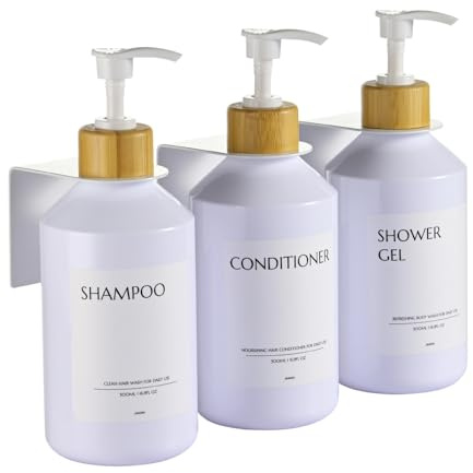 Janxin 3 Stück Seifenspender wandbefestigung, Seifenspender Weiß | shampooflaschen zum befüllen, seifenspender kunststoff,seifenspender ohne bohren