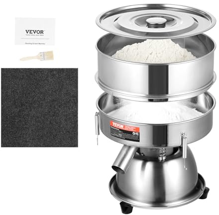 VEVOR Setaccio elettrico in acciaio inox 45 W, 10 e 60 maglie, facile sostituzione, per polvere di farina, fagioli mungo, riso