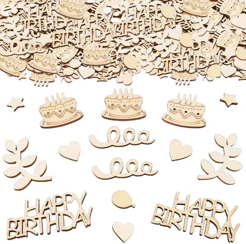 Konfetti Geburtstag Tischdeko - 100 Stück Holz Streudeko, Deko für Mädchen Junge Kinder, Partys Dekoration