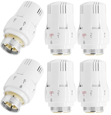 6 Stück Thermostatkopf Heizkörperventil M30 x 1,5 Heizungsregler mit Nullstellung, Heizungsthermostat Heizkörperthermostat Thermostatventil Heizkörper Ersatzkopf,für Küchen, Toilette, Zuhause (6D)