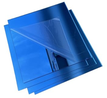 HaoFeilll Espejos de pared acrílicos de color azul claro, lámina de espejo cuadrada de uso seguro for decoración del hogar, proyectos artesanales, cajas de presentación y publicidad(5PCS 200x300mm,2.6