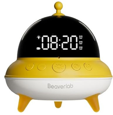 BEAVERLAB - Sveglia per bambini e ragazzi, con 7 colori, luce notturna per bambini, 0 dB, carica USB-C e batteria da 15 giorni, per camera da letto