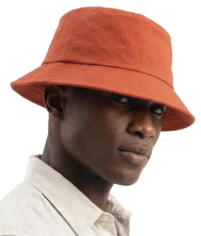 Oversize XXL snabbtorkande solhatt, vattenavvisande fiskarhattar, lätt sommar resehatt med avtagbar hakrem, Orange, XXL-3XL