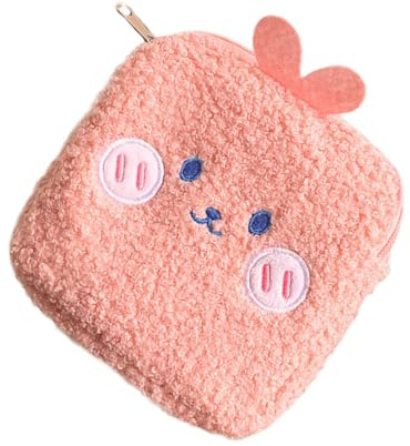 WATIIFUFU Bolsa Portátil Creativa para Compresas Higiene Femenina con Diseño de Conejo Rosa Mini Neceser Multifunción para Niñas y Mujeres Almacenamiento Compacto y Elegante para Escuela y