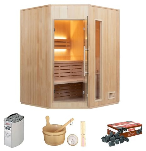 France Sauna - SN-ZEN3CPK - Sauna Vapor Zen Anguilar - Sartén y Piedra incluida - Potencia 3,5 KW - 3 plazas Pack Completo