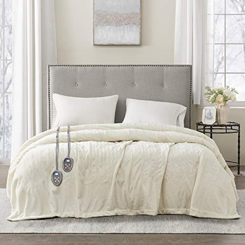 Beautyrest Heated Blanket Twin, Fast Heating Electric Blanket, Ivory