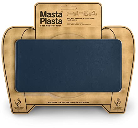 Leather Repair Patch Self Adhesive for Sofa, Car Seat – Navy Blue 20×10cm | The original all‑in‑one leather repair kit by MastaPlasta – upholstery‑quality, made in the UK; no tools needed