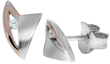Zeeme Basic Damen Ohrringe 925/- Sterling Silber 0,6cm Glänzend Zirkonia mehrfarbig 271220072-2