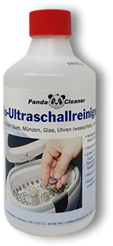 PandaCleaner Ultraschallreiniger für Ultraschallbad - 500ml Konzentrat für Brillen, Dentalprodukte, Gold, Münzen, Glas, Uhren(wasserfest) uvm. | 1L 2L 3L (500ml)