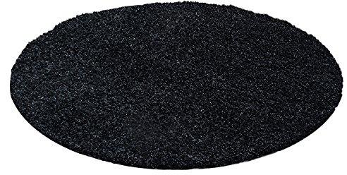 Ayyildiz Beau Tapis Shaggy Rond, à Poils Longs, à Poils Longs, flokati 30 mm en différentes Couleurs et Tailles Standard Öko-Tex 100, Taille:Ø 80 cm Rond, Couleur:Anthracite