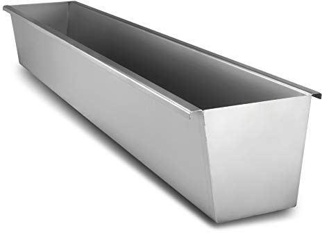 Design Werk Leipzig 1889 Blumenkasten Pflanzkasten Balkonkasten Metall Edelstahl Balkon Garten 60 cm lang Abflusslöcher Rostfrei Made in Germany
