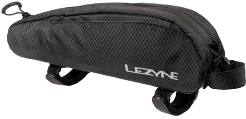 LEZYNE Aero Energy Caddy Bicycle Frame Storage Bag - Water-Resistant Bike Top Tube Organizer with Zipper Closure, 3-Point Attachment