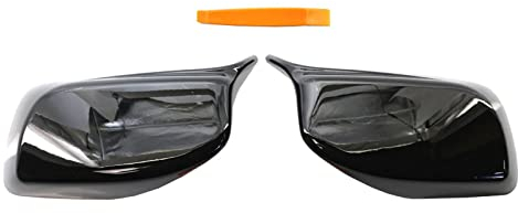 Shiwaki 2X Spiegelkappen schwarz glänzend für BMW E60 5er 2004-2007, 51167078360 51167078359