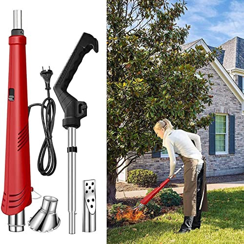QCLUEU Quemador de malas hierbas eléctrico de 2000 W, pistola de calor, herramienta fuerte para matar malas hierbas de 60-650 ℃ palo de deshierbe térmico, quemador de malas hierbas de protección ambie