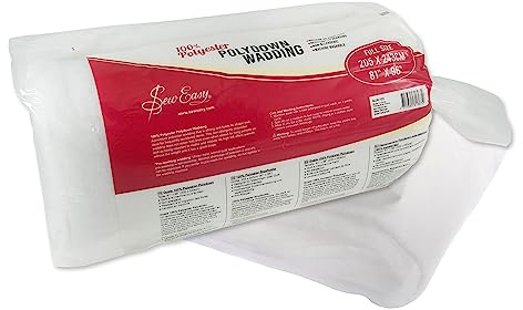 Sew Easy Quiltning, polyester, vadd 100% polyester Tvättbar full storlek 205,7 x 243,8 cm 81 x 96”