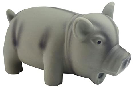 Gummischwein Quietscher Hundekauspielzeug Welpenspielzeug, Quietschendes Hundespielzeug, Kauspielzeug Für Haustiere Quietscher Dog Toys Das Grunzt Mittelgroße Hunde Interaktives Süßes Schwein (Grau)