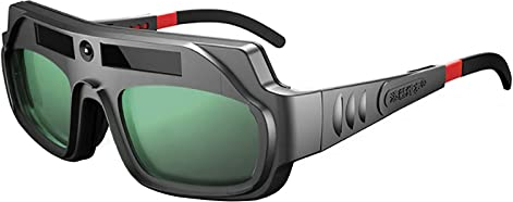 PZJFH Schweißbrille, Solar Auto Darkening Protective Welding Glasses Goggle mit Verstellbaren Augenbeinen, Bequeme Schweißschutzbrille für Argon-Lichtbogenschweißen