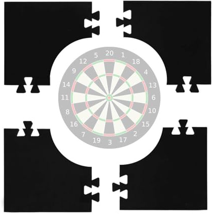 Dart Surround Dart - Protezione da parete 45 cm, con anello di protezione per freccette, colore nero, per bersaglio quadrato, per bersaglio surround, luce posteriore per freccette