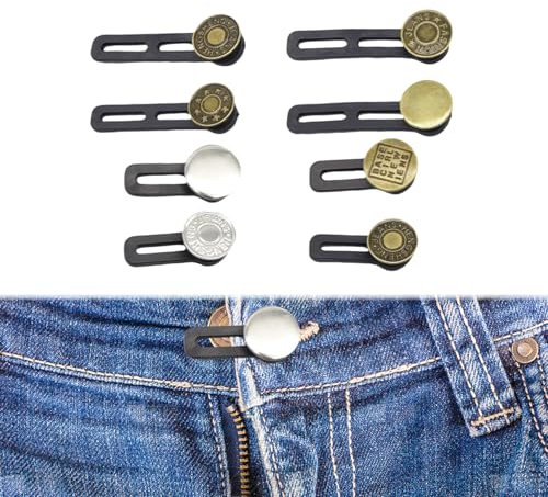 8 Stück Hosenbunderweiterung,Hosenknopf Verlängerung,Button Hosenknöpfe für Jeans,Knopfverlängerung für Hosen,Pants Hosenerweiterung Schwangerschaft,Hosenbund Enger Machen,Hosenbunderweiterung Damen