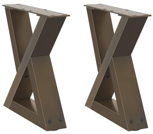 vidaXL Patas para Mesa de Centro (2 Unidades), Acero Natural, 30 x (30-31,3) cm.