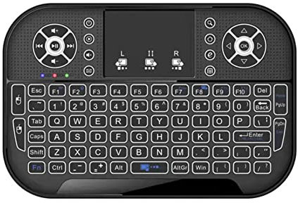Mini tastiera wireless 2.4G e Bluetooth compatibile con telecomando Fly Air Mouse retroilluminato con touchpad per TV Box