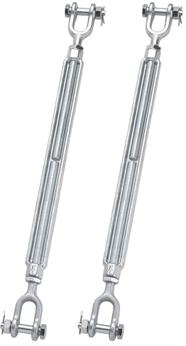 LordHardware 1/2 x 12 Inch Galvanized Turnbuckle Forged Jaw and Jaw Turnbuckles for Cable Rail Rigging Rope Chain 2200 lbs Load, 2PCS (1/2'' X 12'')